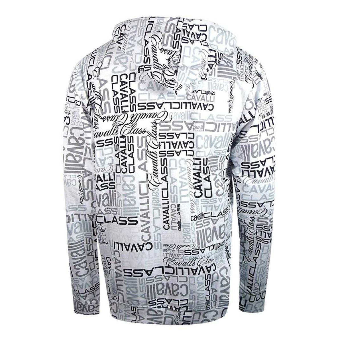 White - Back - Cavalli Class Mens Repeat Logo Hoodie