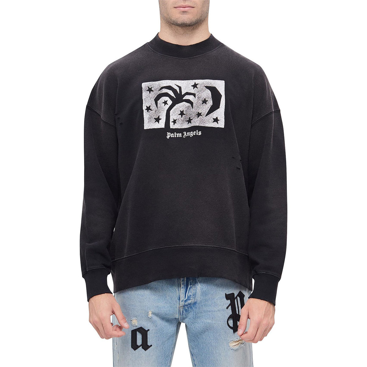 Black - Lifestyle - Palm Angels Mens Night Sky Sweatshirt