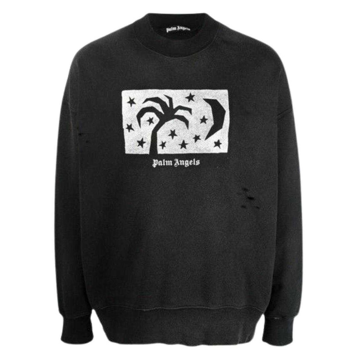 Black - Front - Palm Angels Mens Night Sky Sweatshirt
