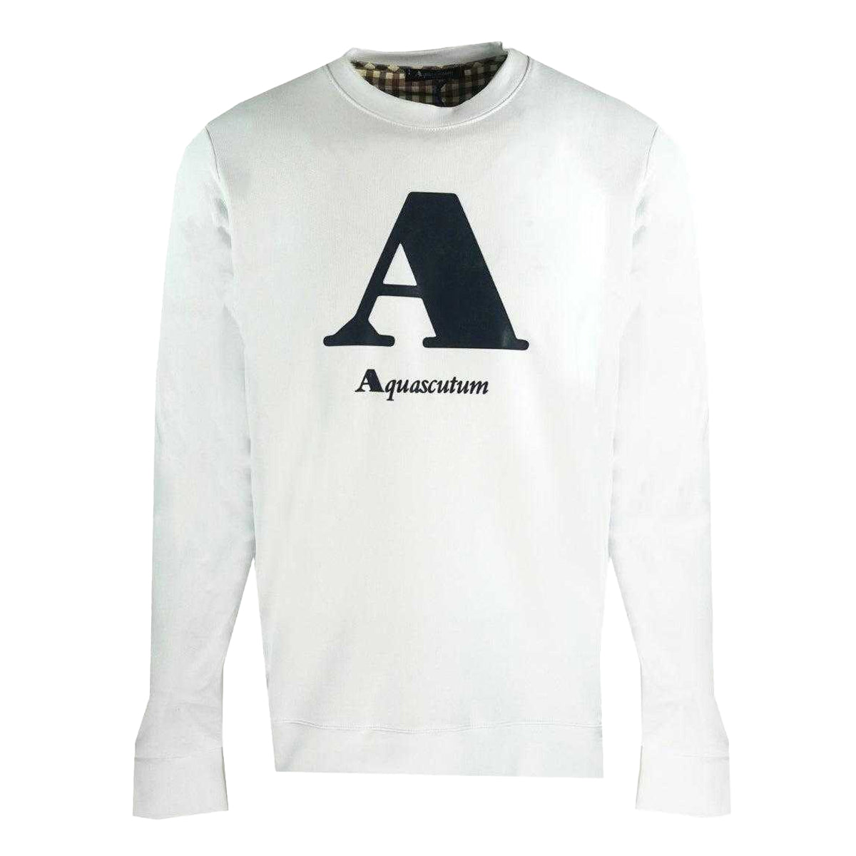 White - Front - Aquascutum Mens Logo Sweatshirt