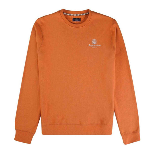 Orange - Front - Aquascutum Mens Small Logo Active Sweatshirt