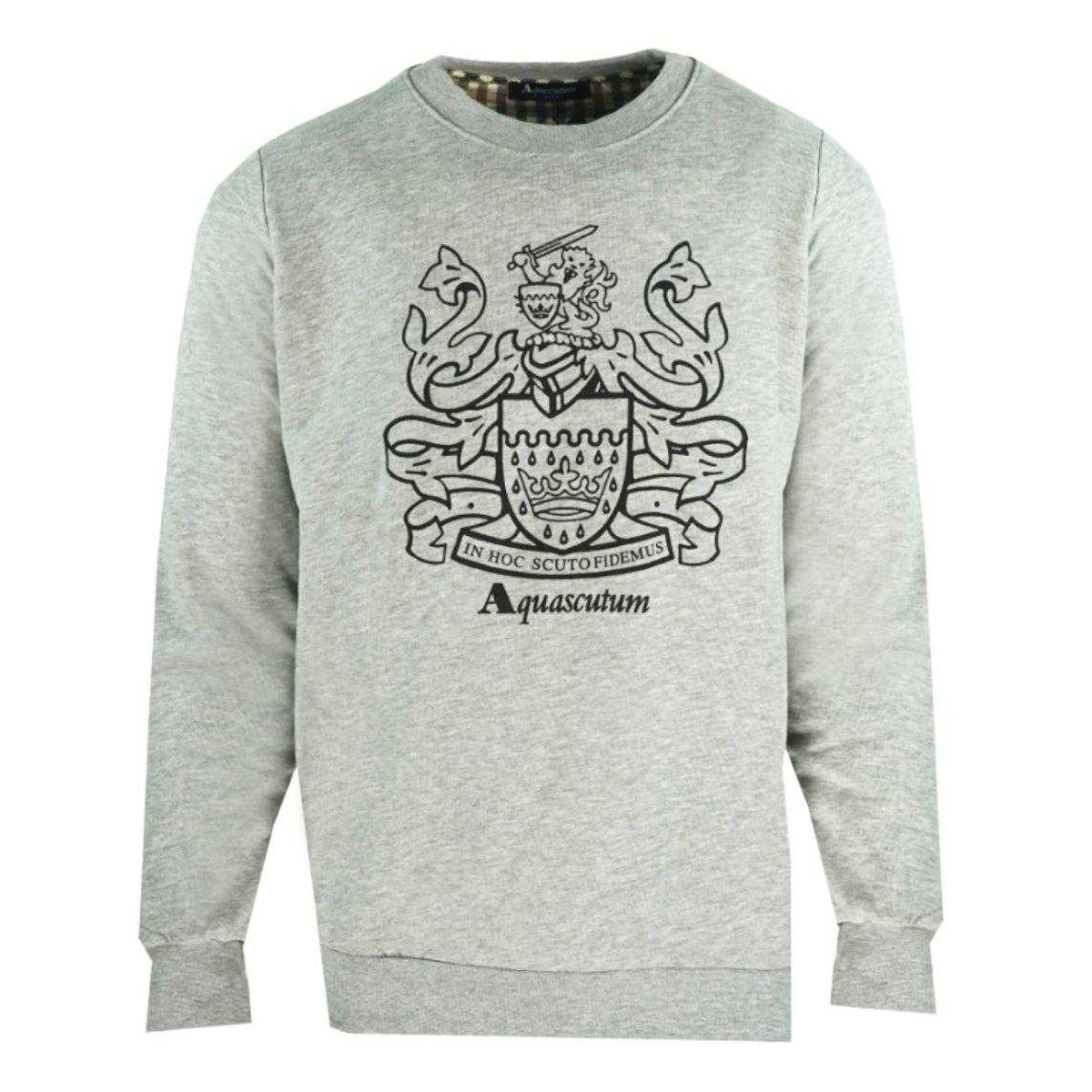 Grey - Front - Aquascutum Mens Crest Crew Neck Sweatshirt