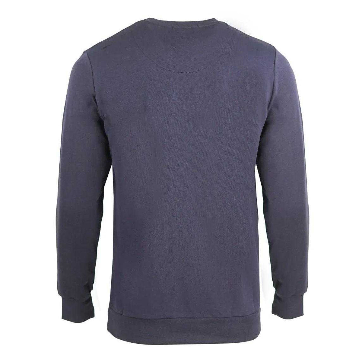 Navy - Back - Aquascutum Mens Crest Crew Neck Sweatshirt