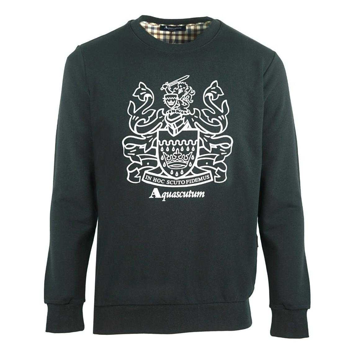 Black - Front - Aquascutum Mens Crest Crew Neck Sweatshirt