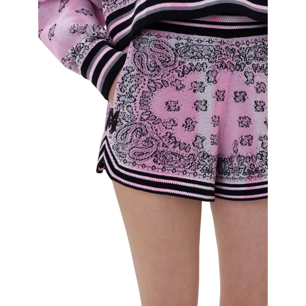 Pink-Black - Lifestyle - Amiri Womens-Ladies Knitted Bandana Basketball Shorts