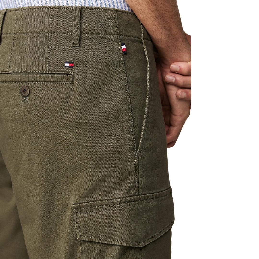 Army Green - Side - Tommy Hilfiger Mens Cargo Shorts
