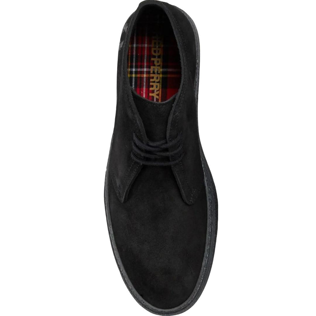 Black - Back - Fred Perry Unisex Adult Hawley Suede Low Walking Shoes