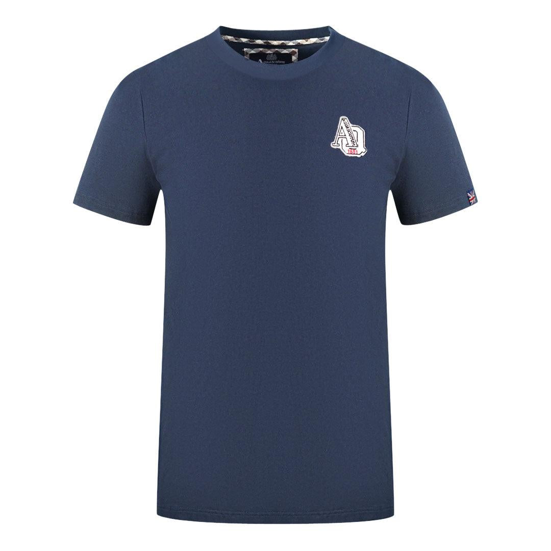 Navy Blue - Front - Aquascutum Mens 1851 AQ Logo T-Shirt