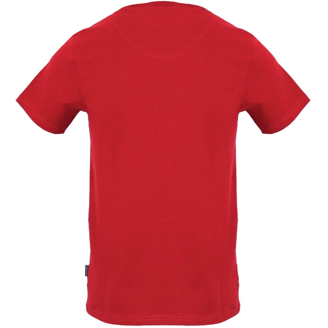 Red - Back - Aquascutum Mens 1851 AQ Logo T-Shirt