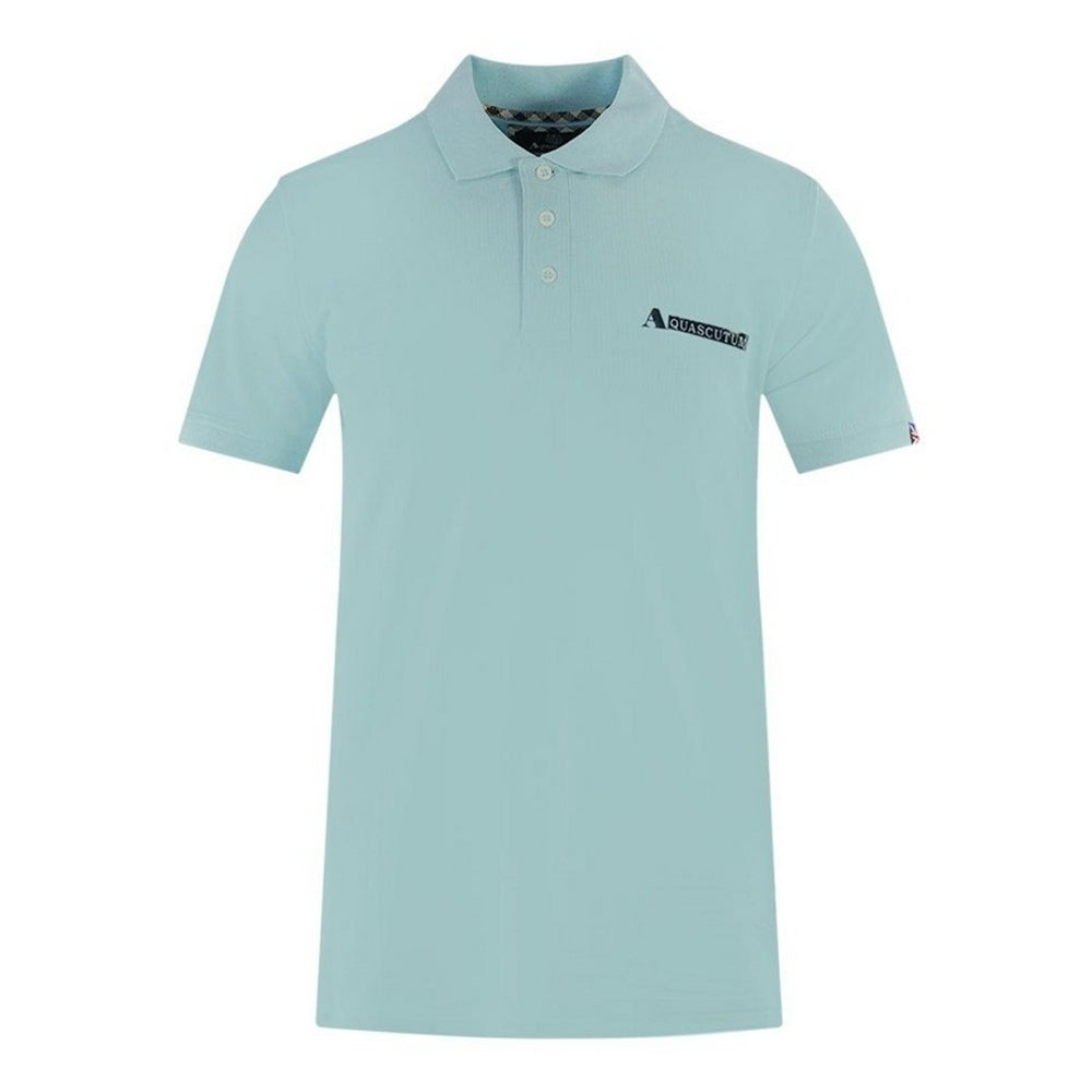 Sky Blue - Front - Aquascutum Mens Boxed Logo Polo Shirt