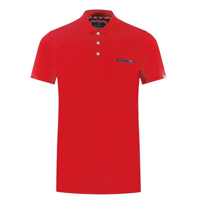 Red - Front - Aquascutum Mens Boxed Logo Polo Shirt