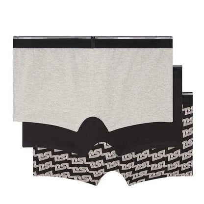 Black-Grey - Back - Diesel Mens Plain Boxer Shorts (Pack of 3)