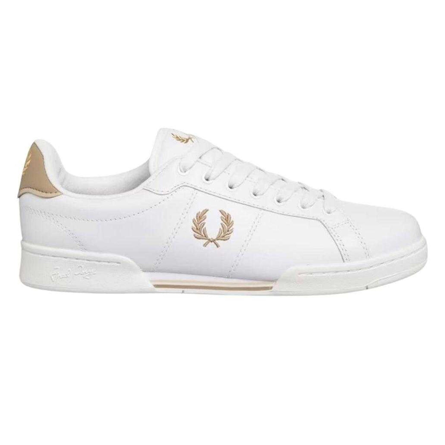 Stone - Side - Fred Perry Mens Logo Trainers