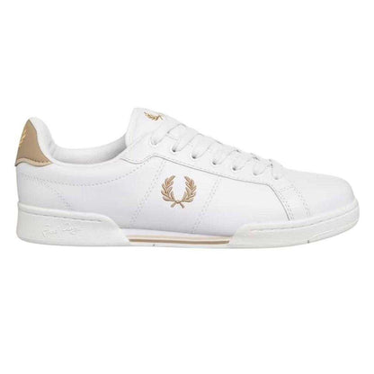 Stone - Side - Fred Perry Mens Logo Trainers
