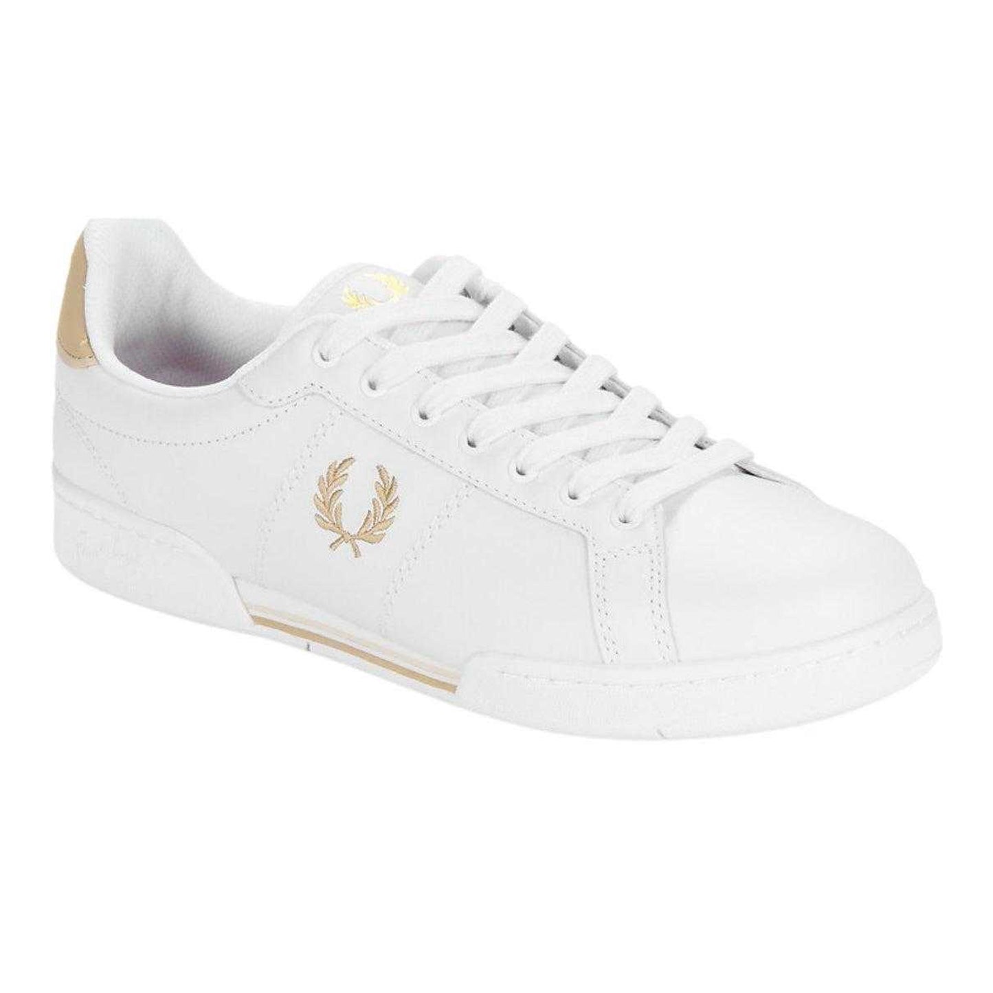 Stone - Front - Fred Perry Mens Logo Trainers