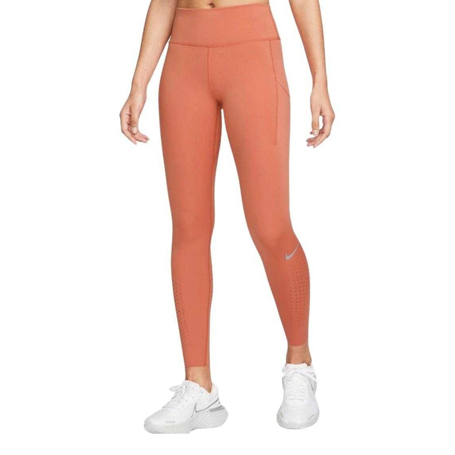 Peach - Side - Nike Womens-Ladies Epic Luxe Leggings