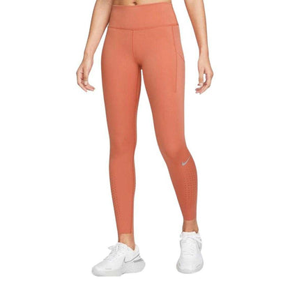 Peach - Side - Nike Womens-Ladies Epic Luxe Leggings