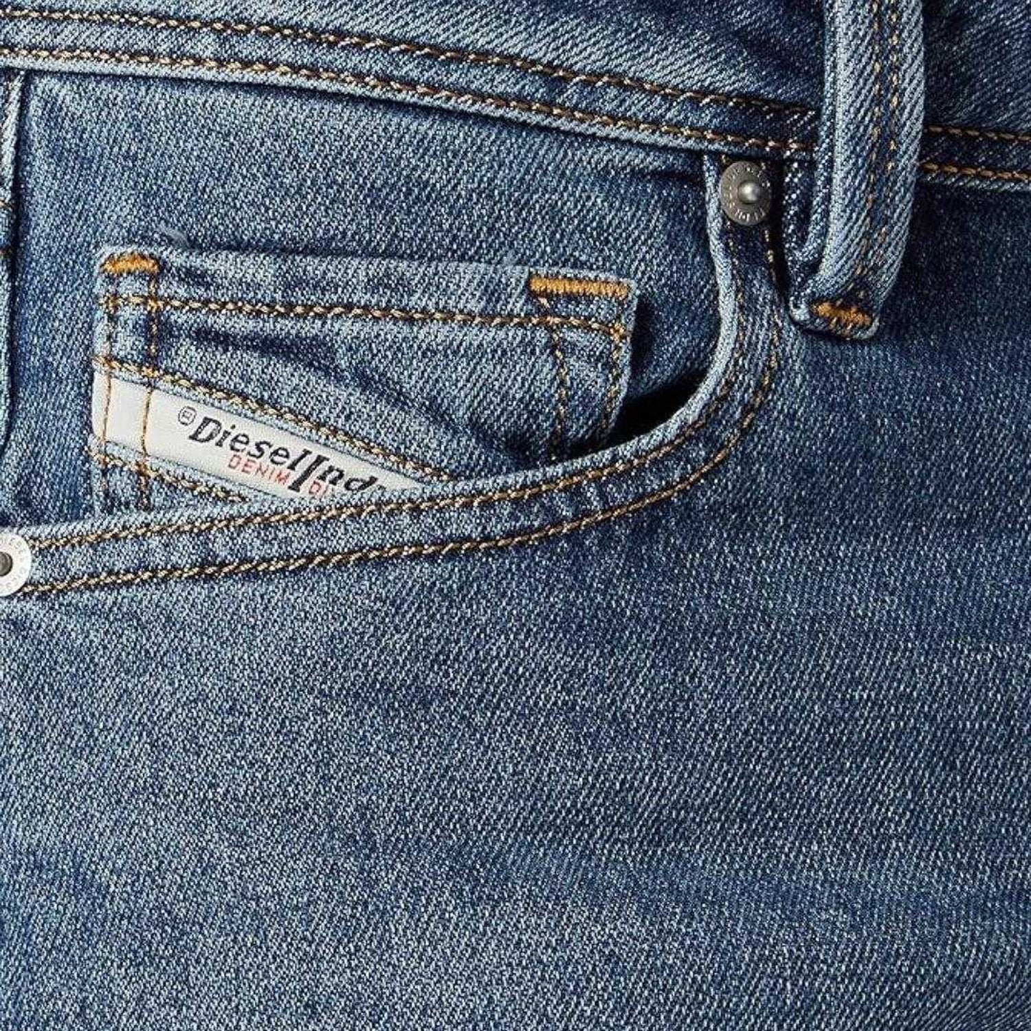Grey - Side - Diesel Mens Larkee-Beex Jeans