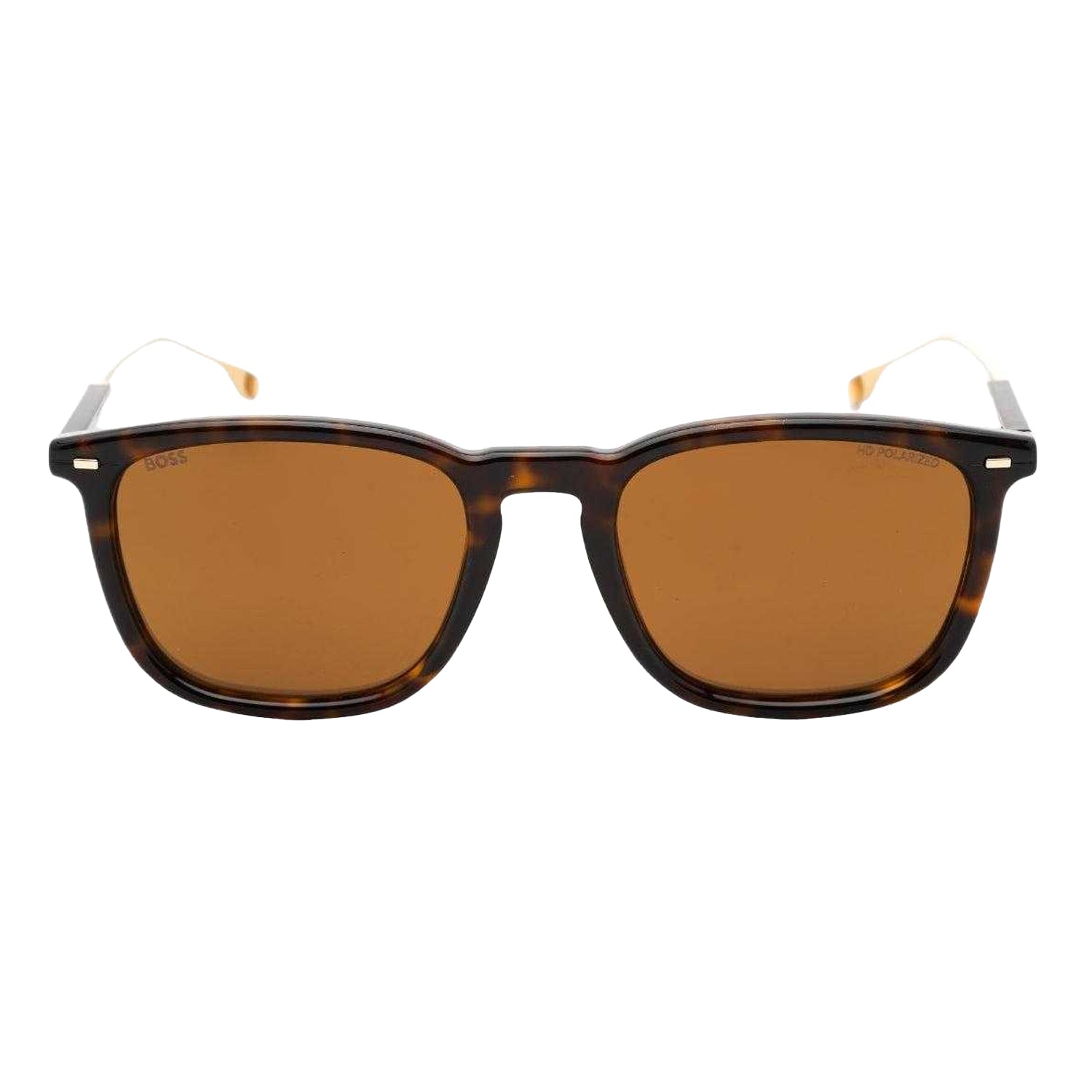 Havana Brown - Front - Hugo Boss Mens Rectangular Sunglasses