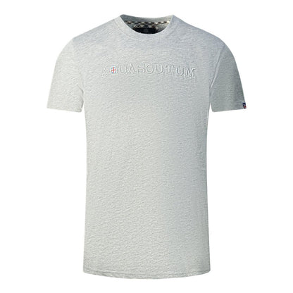 Grey - Front - Aquascutum Mens Embossed Logo T-Shirt