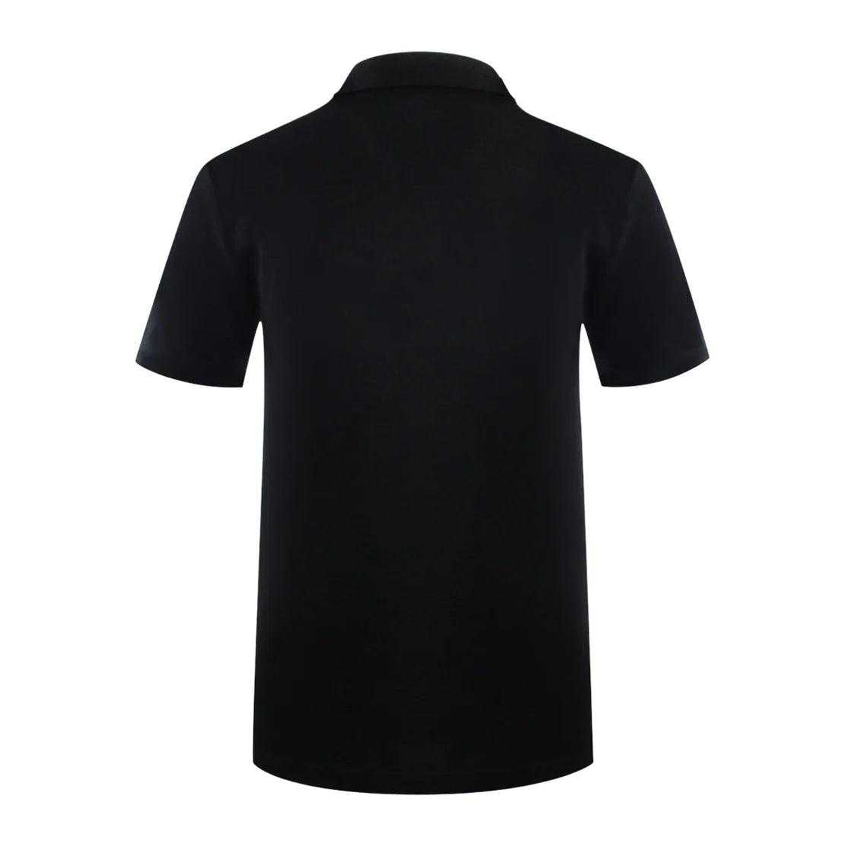 Black - Back - Diesel Mens Caviar Small Logo Polo Shirt