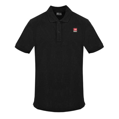 Black - Front - Diesel Mens Caviar Small Logo Polo Shirt