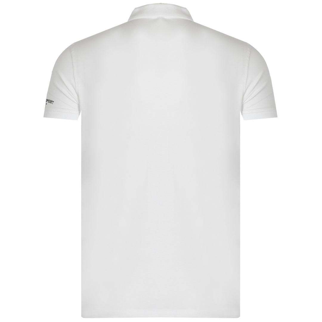 White - Back - Plein Sport Mens Small Logo Breathable Polo Shirt