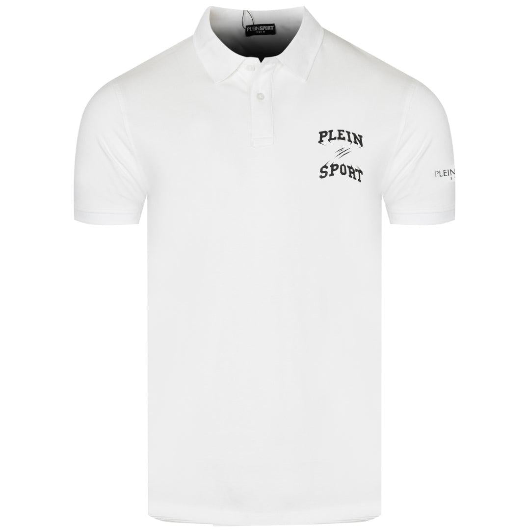 White - Front - Plein Sport Mens Small Logo Breathable Polo Shirt