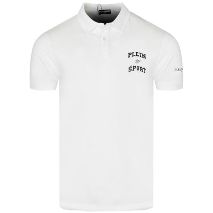 White - Front - Plein Sport Mens Small Logo Breathable Polo Shirt