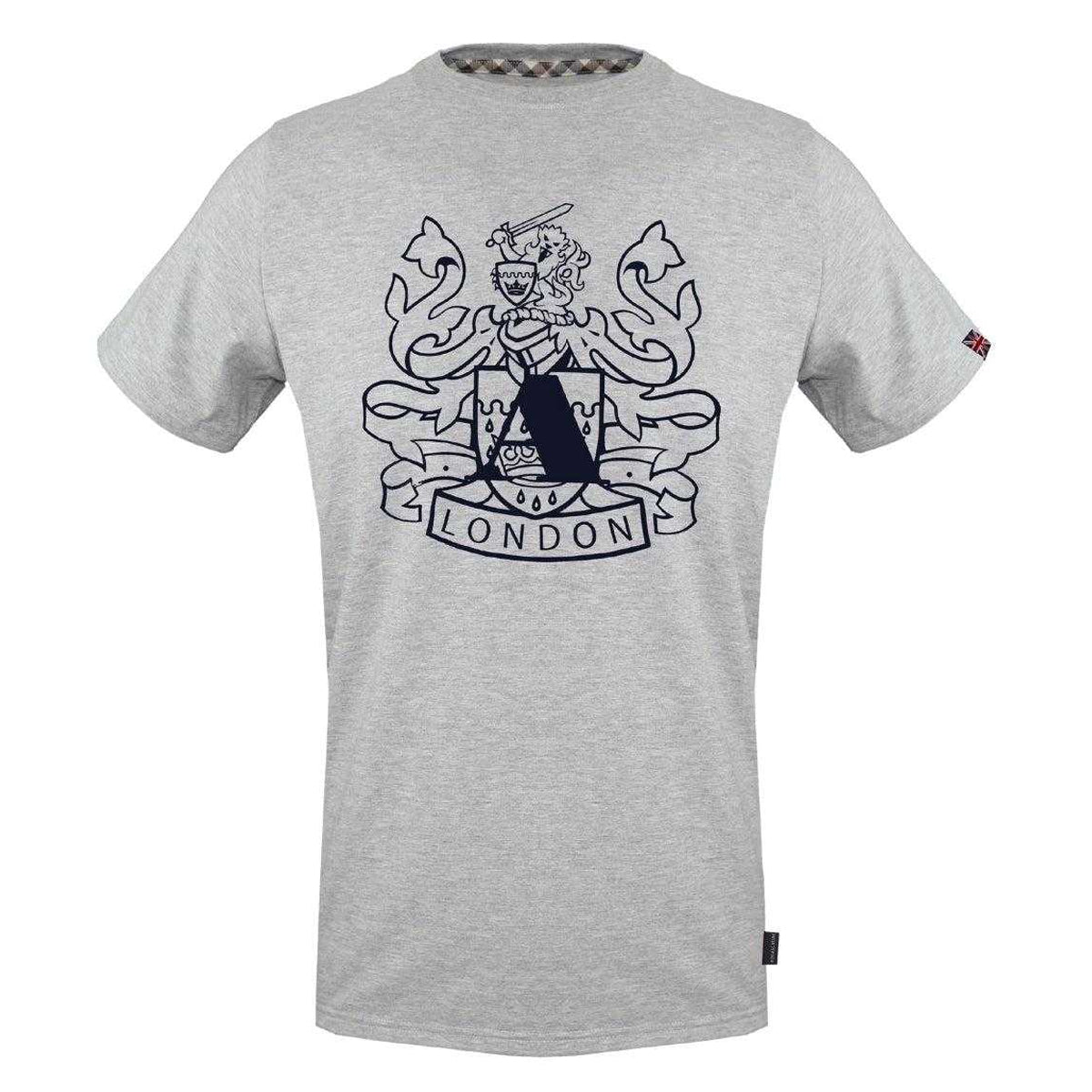 Grey - Front - Aquascutum Mens Aldis Shield Logo T-Shirt