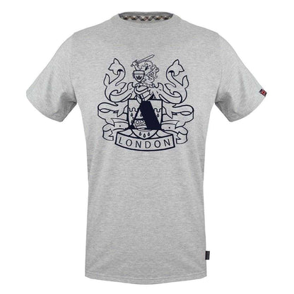 Grey - Front - Aquascutum Mens Aldis Shield Logo T-Shirt