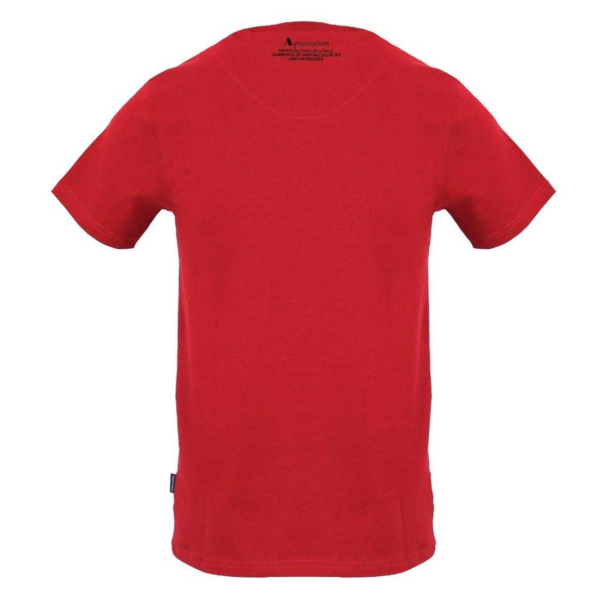 Red - Back - Aquascutum Mens Aldis Shield Logo T-Shirt