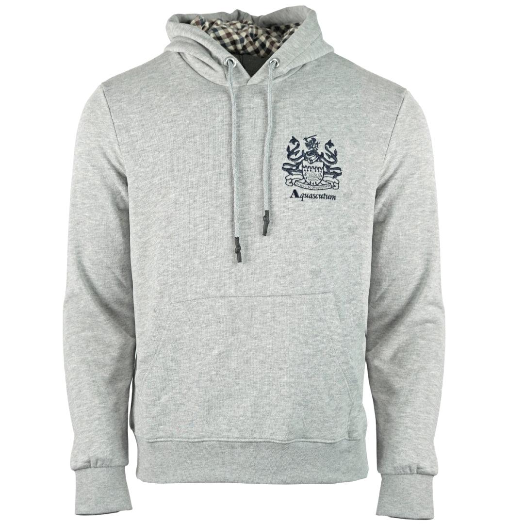 Grey - Front - Aquascutum Mens Aldis Logo Hoodie