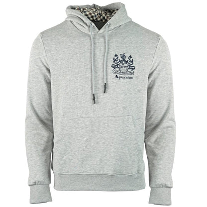 Grey - Front - Aquascutum Mens Aldis Logo Hoodie