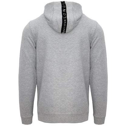 Grey - Back - Aquascutum Mens London 1851 Bold Logo Hoodie