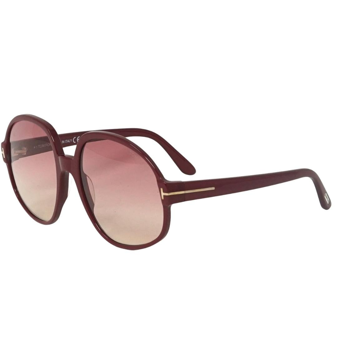 Burgundy - Back - Tom Ford Womens-Ladies Claude 02 Sunglasses