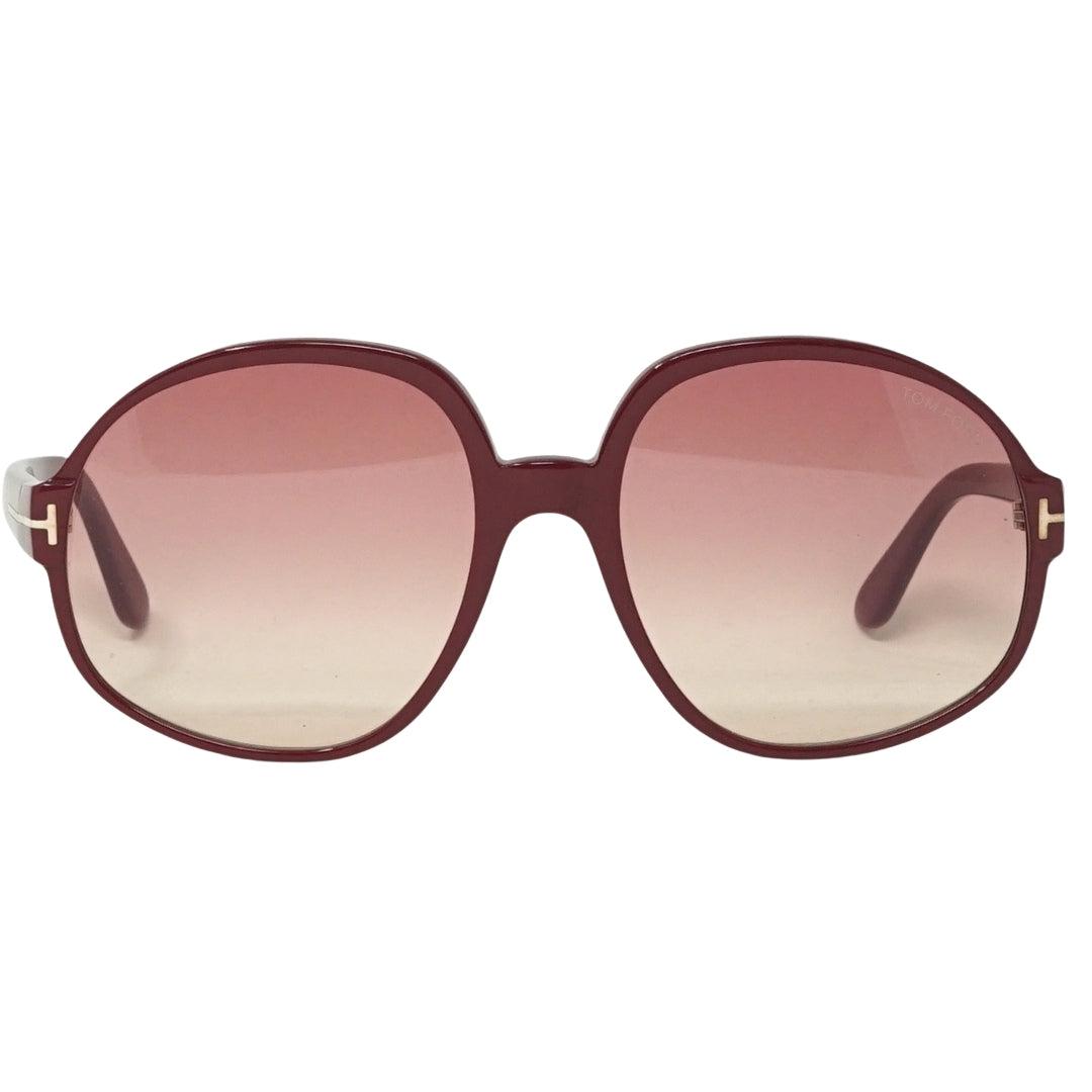 Burgundy - Front - Tom Ford Womens-Ladies Claude 02 Sunglasses