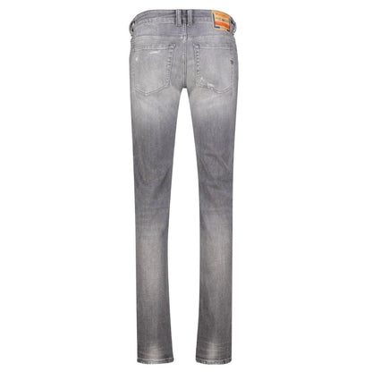 Grey - Back - Diesel Mens 1979 Sleenker Denim Faded Distressed Jeans