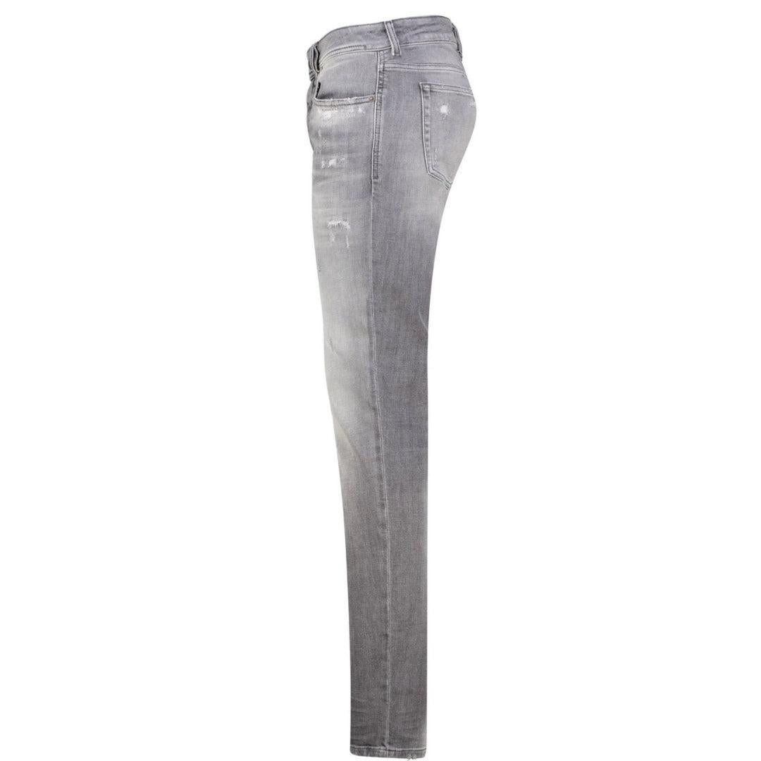 Grey - Side - Diesel Mens 1979 Sleenker Denim Faded Distressed Jeans