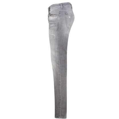 Grey - Side - Diesel Mens 1979 Sleenker Denim Faded Distressed Jeans
