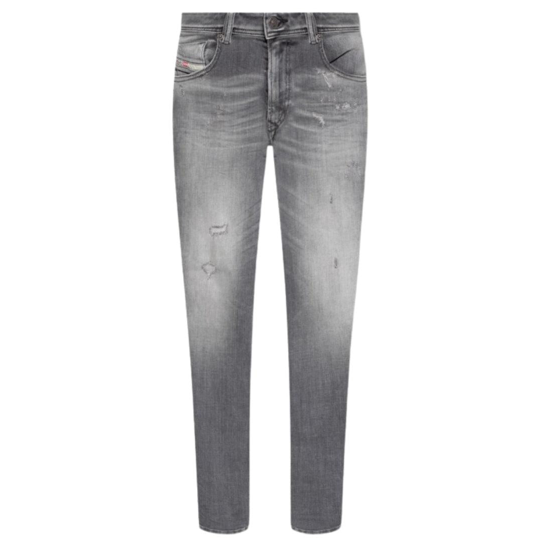 Grey - Front - Diesel Mens 1979 Sleenker Denim Faded Distressed Jeans