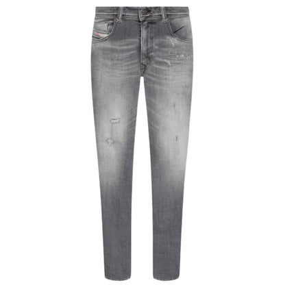 Grey - Front - Diesel Mens 1979 Sleenker Denim Faded Distressed Jeans