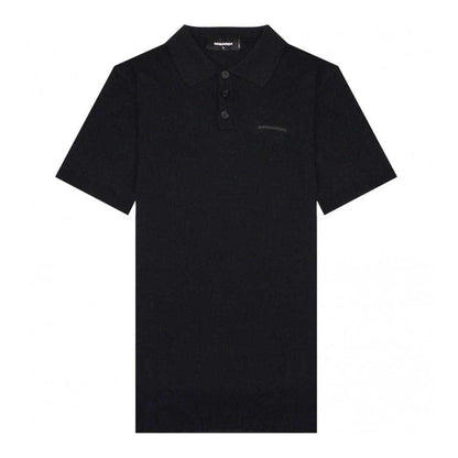 Black - Front - DSquared2 Mens Logo Polo Shirt