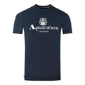 Navy - Front - Aquascutum Mens London Aldis Logo T-Shirt