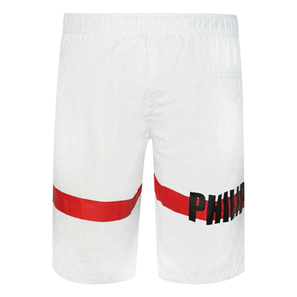 White - Back - Philipp Plein Mens Skull And Crossbones Swim Shorts