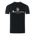 Black - Front - Aquascutum Mens London Aldis Logo T-Shirt