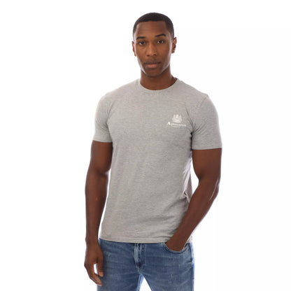 Grey - Side - Aquascutum Mens London Aldis Logo T-Shirt