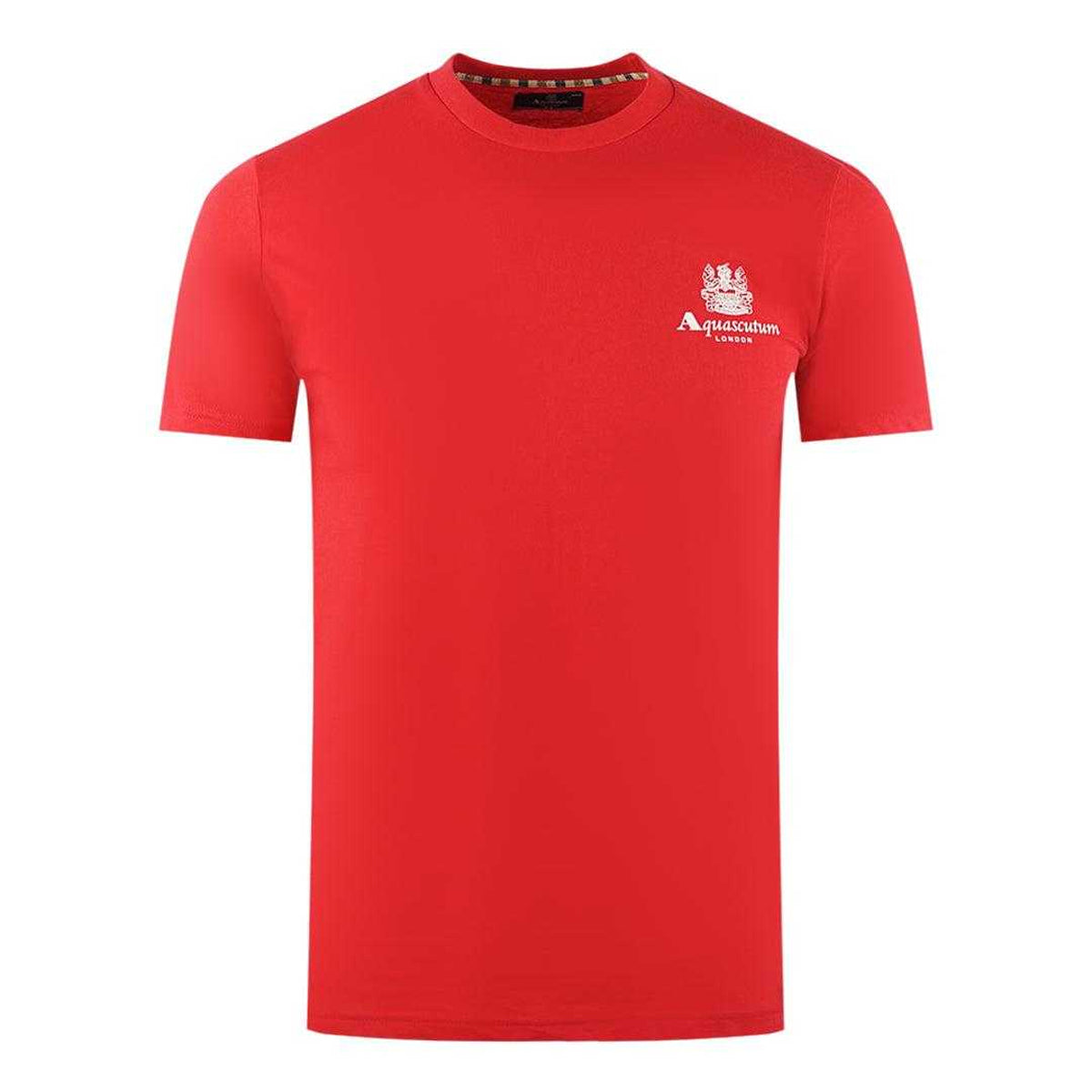 Red - Front - Aquascutum Mens London Aldis Logo T-Shirt