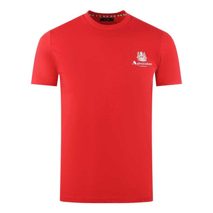 Red - Front - Aquascutum Mens London Aldis Logo T-Shirt