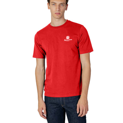 Red - Side - Aquascutum Mens London Aldis Logo T-Shirt